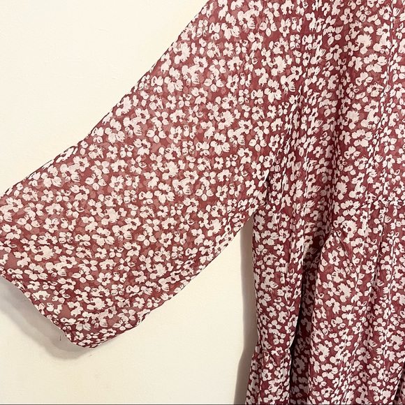 ❌SOLD❌➕ Lane Bryant Floral Semi Sheer Button Front Blouse Womens Plus Size 22/24 - Picture 5 of 9